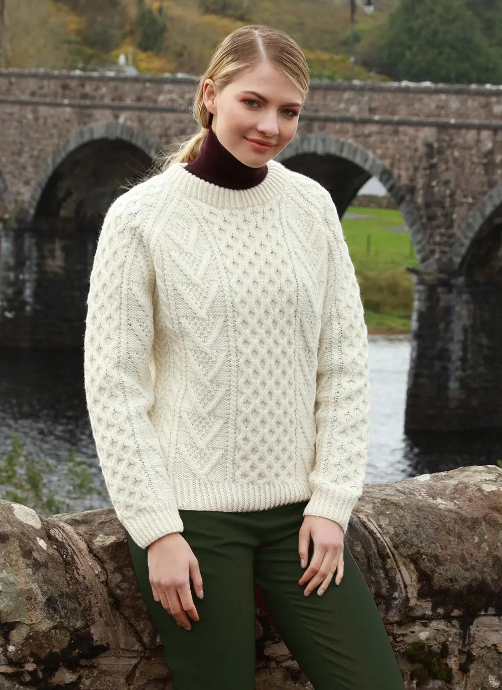 Traditional Hand-Knit Aran Sweater